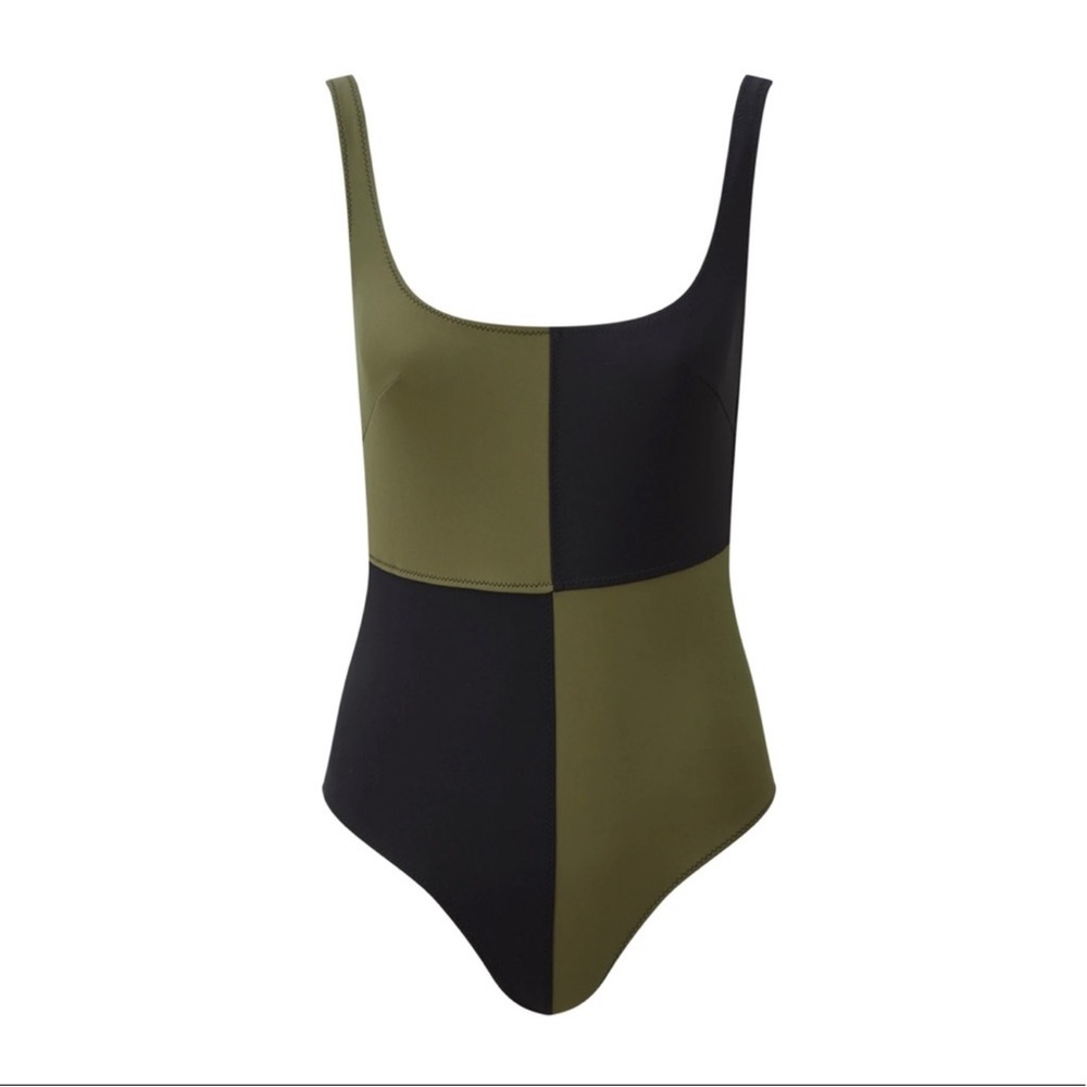 Matthew Bruch Swim | Color Block One Piece Suit | Low-Back